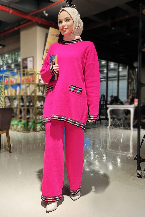 Triko Tunik Pantolon Fuşya - 21802