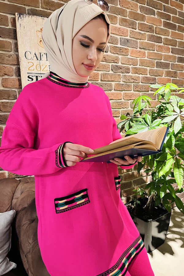 Triko Tunik Pantolon Fuşya - 21802