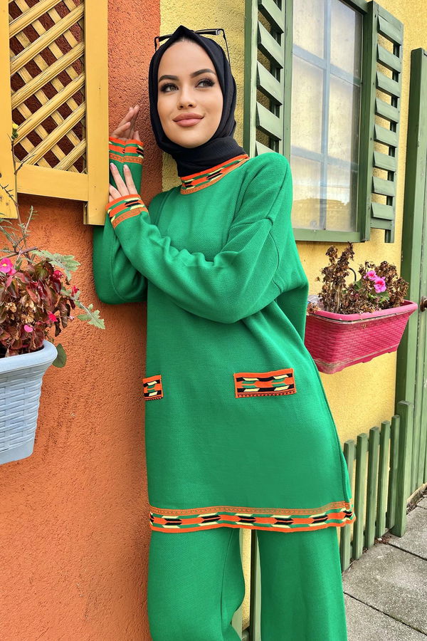 Triko Tunik Pantolon Yeşil - 21802