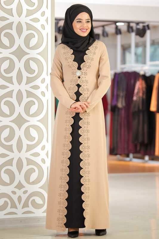 Takım Görünümlü Elbise Broş Bej - 02 0999 Bej - 999