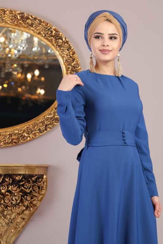Elbise Siyah Mavi - 1028 MAVİ