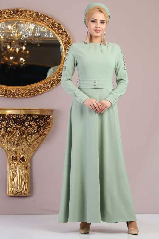 Elbise Siyah Yeşil - 1028 YEŞİL