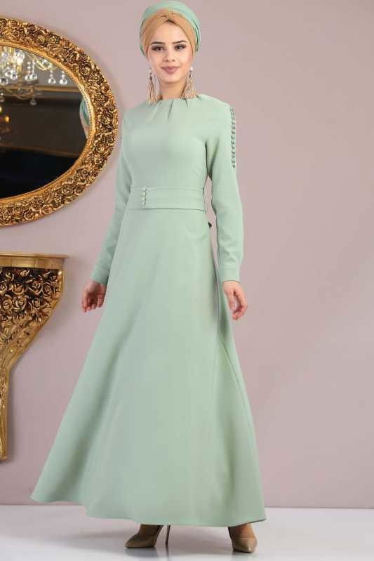 Elbise Siyah Yeşil - 1028 YEŞİL