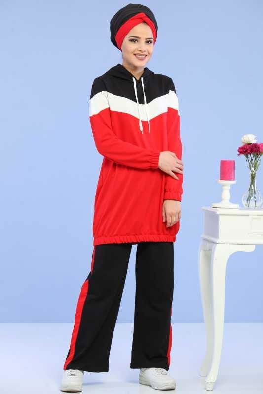 Tunik Pantolon Kombin Kırmızı - 02 6690 Kırmızı - 6690