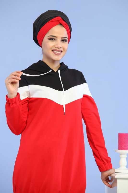 Tunik Pantolon Kombin Kırmızı - 02 6690 Kırmızı - 6690