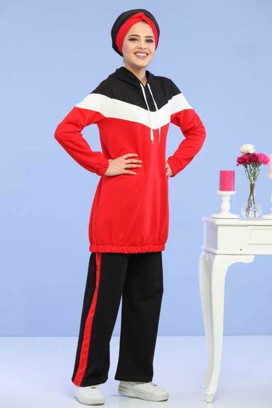 Tunik Pantolon Kombin Kırmızı - 02 6690 Kırmızı - 6690
