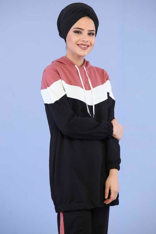 Tunik Pantolon Kombin Gülkurusu - 02 6690 Pembe - 6690