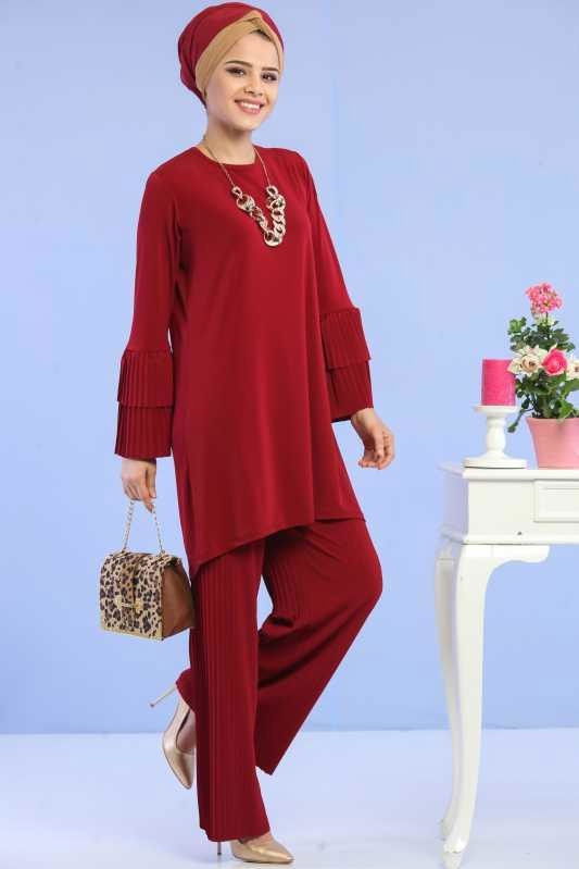 Tunik Pantolon Kombin Bordo - 02 6699 Bordo - 6699 BORDO