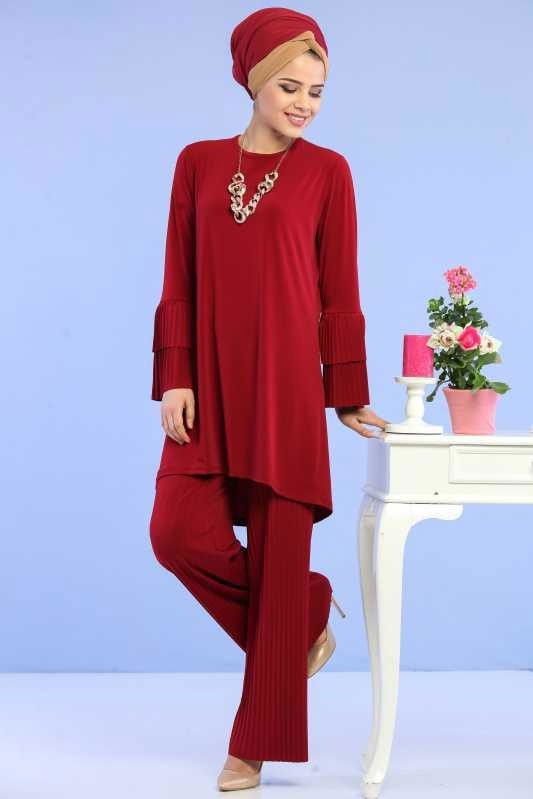 Tunik Pantolon Kombin Bordo - 02 6699 Bordo - 6699 BORDO
