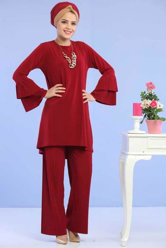 Tunik Pantolon Kombin Bordo - 02 6699 Bordo - 6699 BORDO