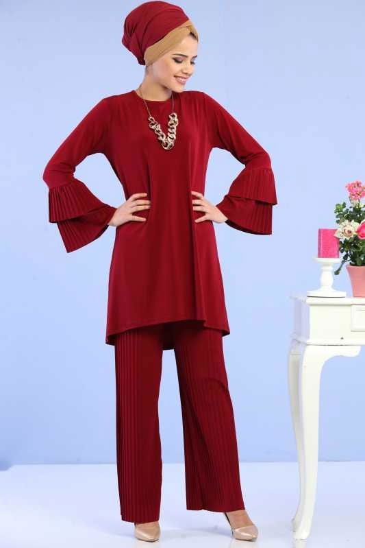 Tunik Pantolon Kombin Bordo - 02 6699 Bordo - 6699 BORDO