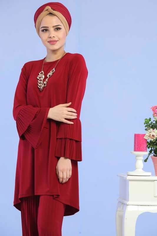 Tunik Pantolon Kombin Bordo - 02 6699 Bordo - 6699 BORDO