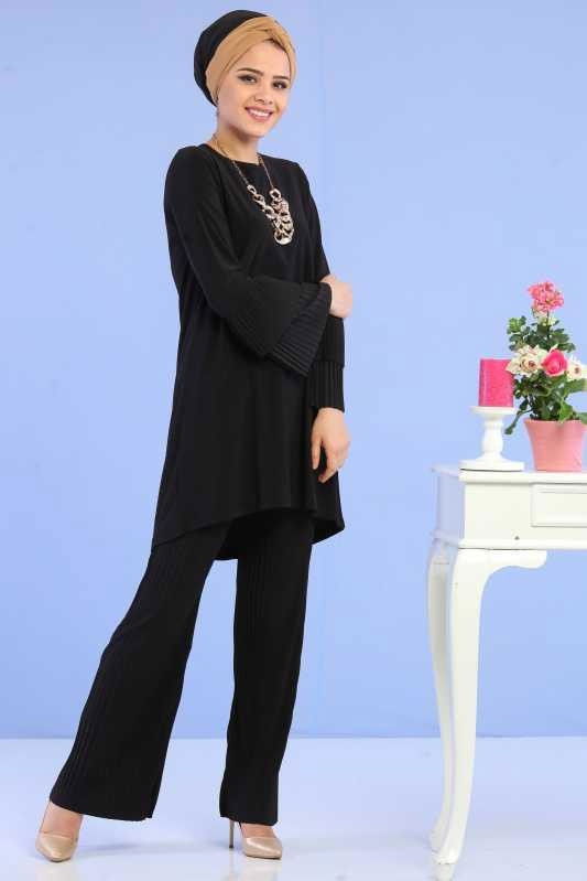 Tunik Pantolon Kombin Siyah - 02 6699 Siyah - 6699