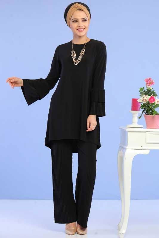 Tunik Pantolon Kombin Siyah - 02 6699 Siyah - 6699
