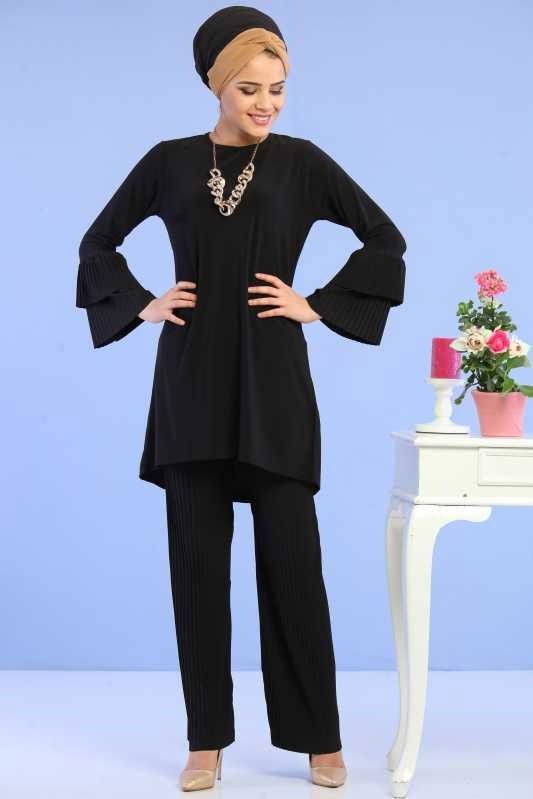 Tunik Pantolon Kombin Siyah - 02 6699 Siyah - 6699