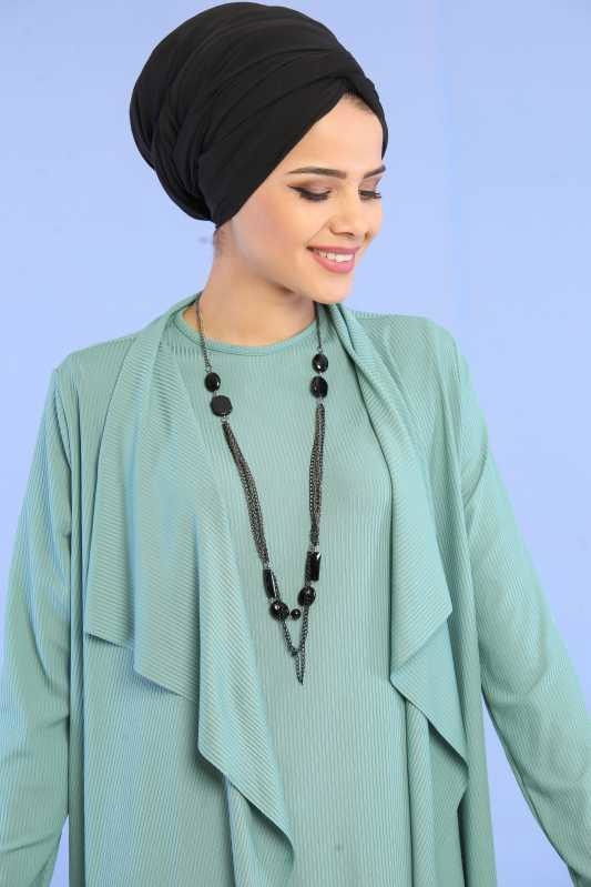 Hırka Jile Pantolon Kombin Yeşil - 02 6700 Yeşil - 6700