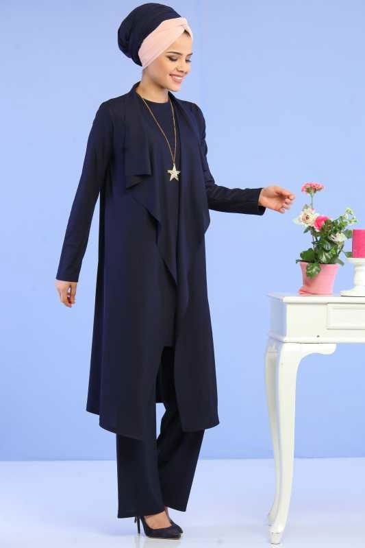 Hırka Jile Pantolon Kombin Lacivert - 02 6700 Lacivert - 6700