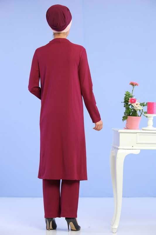 Hırka Jile Pantolon Kombin Mor - 02 6700 Mor - 6700