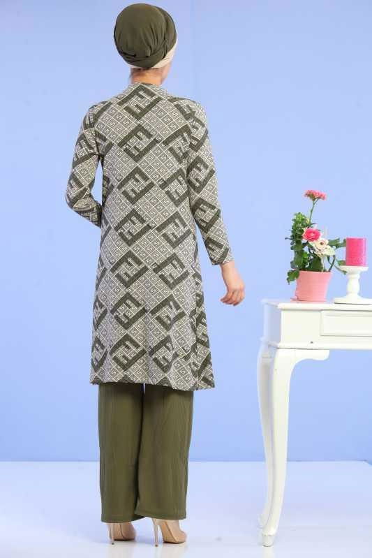 Hırka Jile Pantolon Kombin Yeşil - 02 6701 Yeşil - 6701 YEŞİL