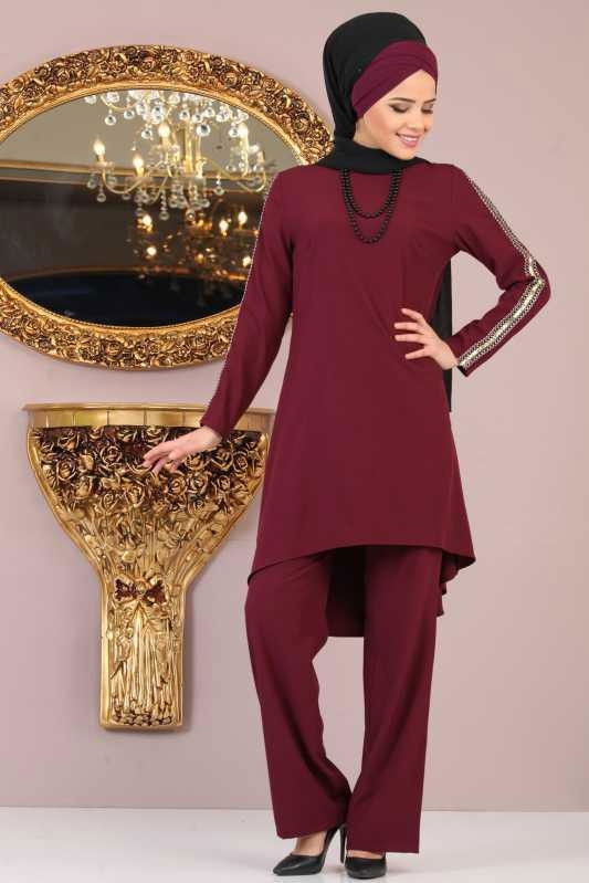 Tunik Pantolon Kombin Bordo - 02 1085 Bordo - 1085