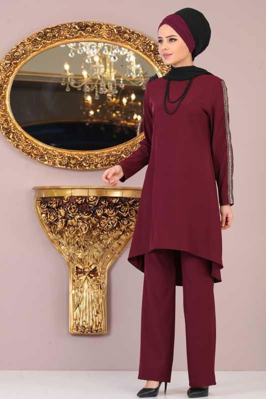 Tunik Pantolon Kombin Bordo - 02 1085 Bordo - 1085