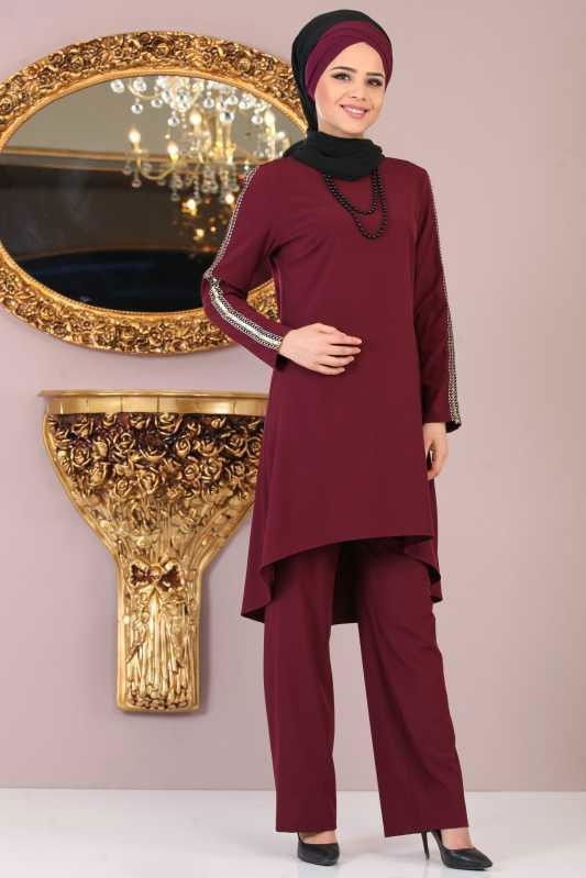 Tunik Pantolon Kombin Bordo - 02 1085 Bordo - 1085