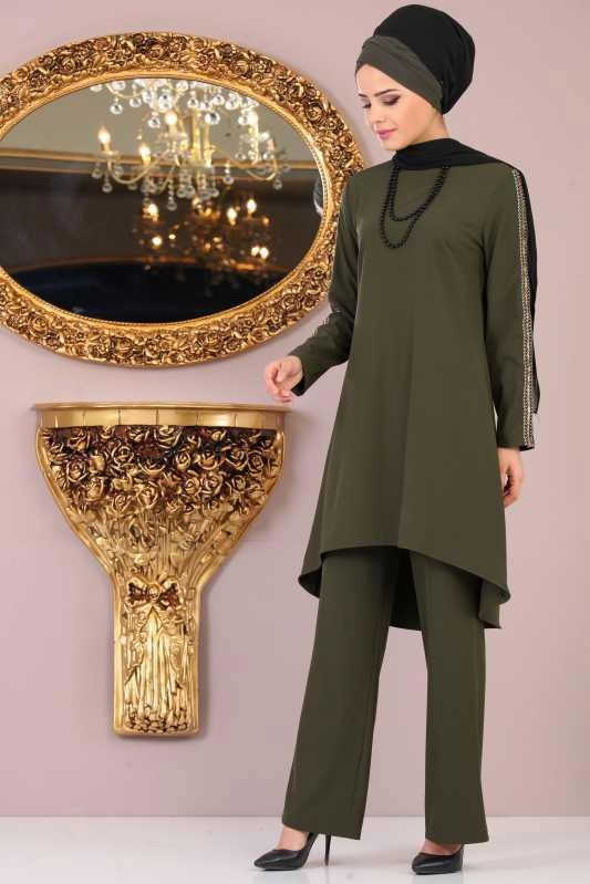 Tunik Pantolon Kombin Haki - 02 1085 Haki - 1085