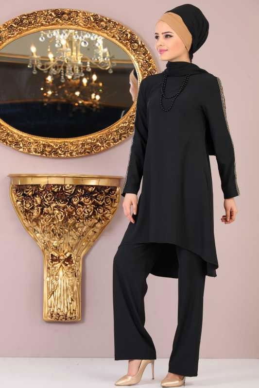 Tunik Pantolon Kombin Siyah - 02 1085 Siyah - 1085 SİYAH