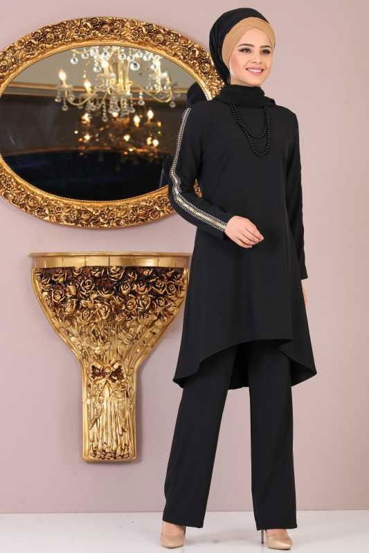 Tunik Pantolon Kombin Siyah - 02 1085 Siyah - 1085 SİYAH