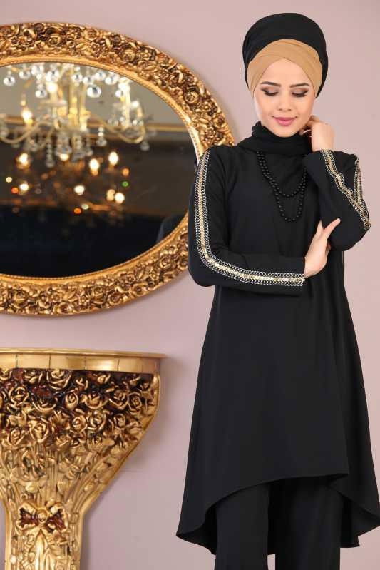 Tunik Pantolon Kombin Siyah - 02 1085 Siyah - 1085 SİYAH