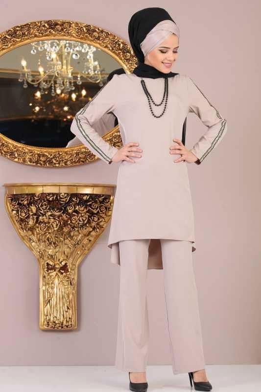 Tunik Pantolon Kombin Taş - 02 1085 Bej - 1085