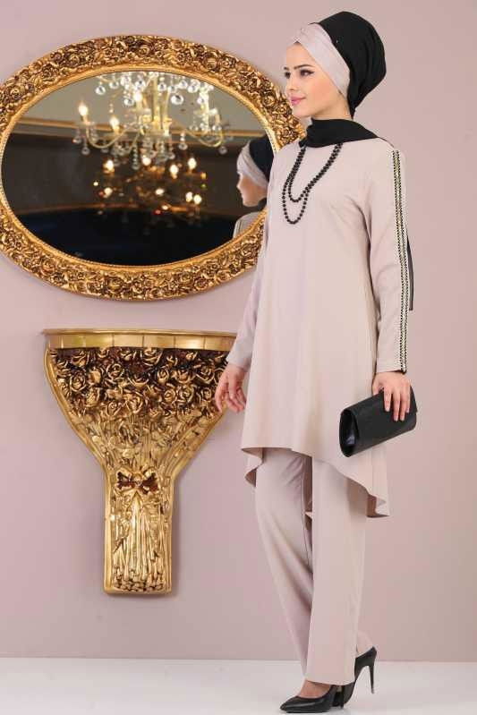 Tunik Pantolon Kombin Taş - 02 1085 Bej - 1085