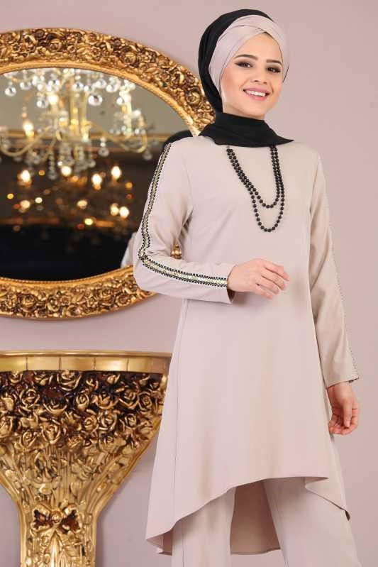 Tunik Pantolon Kombin Taş - 02 1085 Bej - 1085