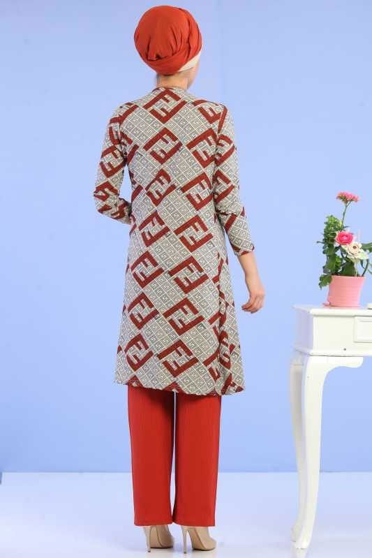 Hırka Jile Pantolon Kombin Kiremit - 02 6701 Kiremit - 6701