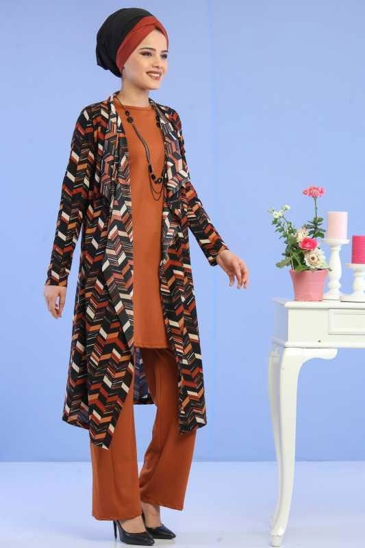 Hırka Jile Pantolon Taba Taba - 6705
