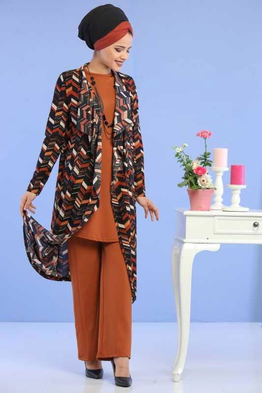 Hırka Jile Pantolon Taba Taba - 6705