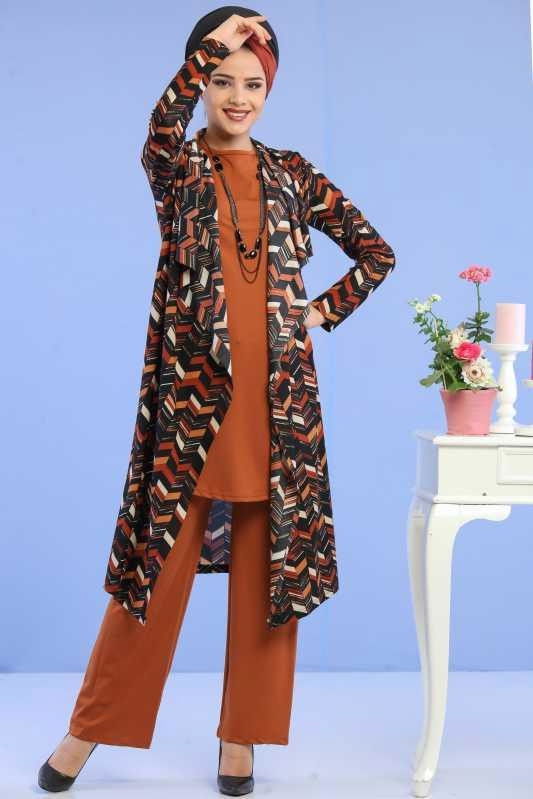 Hırka Jile Pantolon Taba Taba - 6705