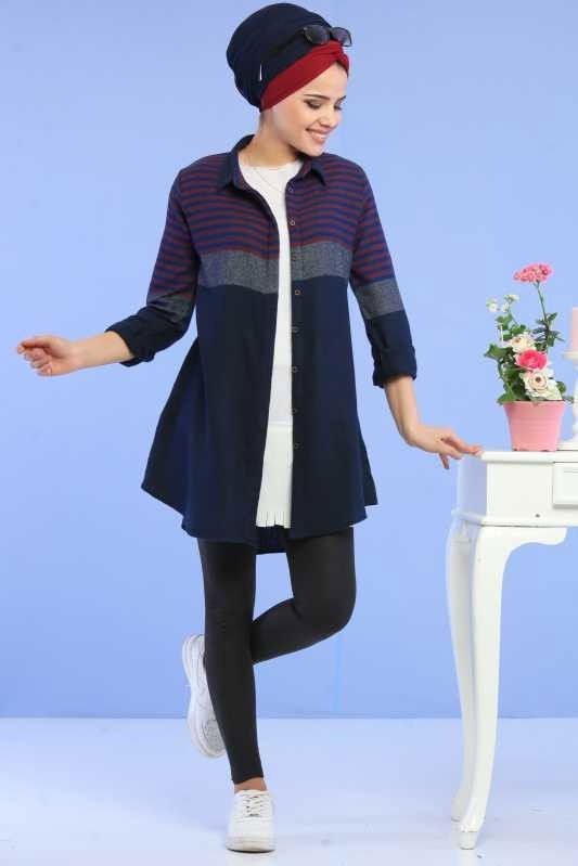 Tunik Tayt Kombin Lacivert Siyah - 02 6713 Siyah - 6713