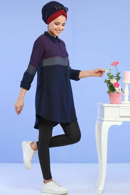 Tunik Tayt Kombin Lacivert Siyah - 02 6713 Siyah - 6713