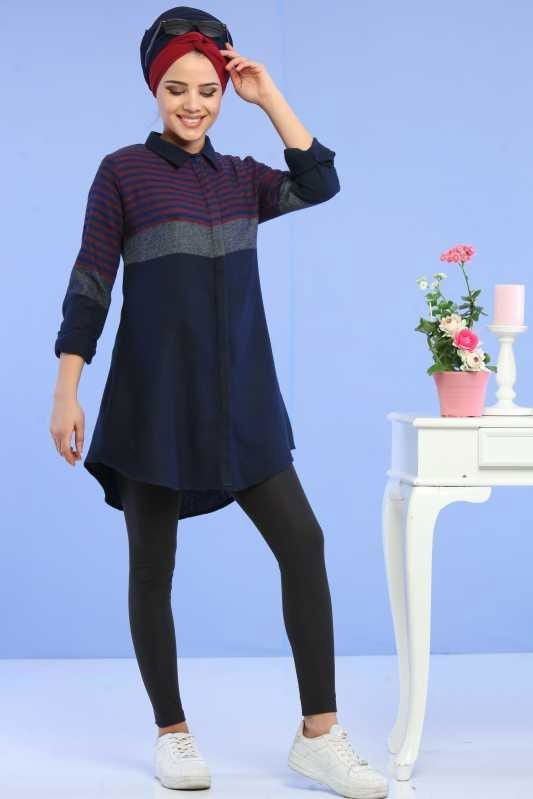 Tunik Tayt Kombin Lacivert Siyah - 02 6713 Siyah - 6713