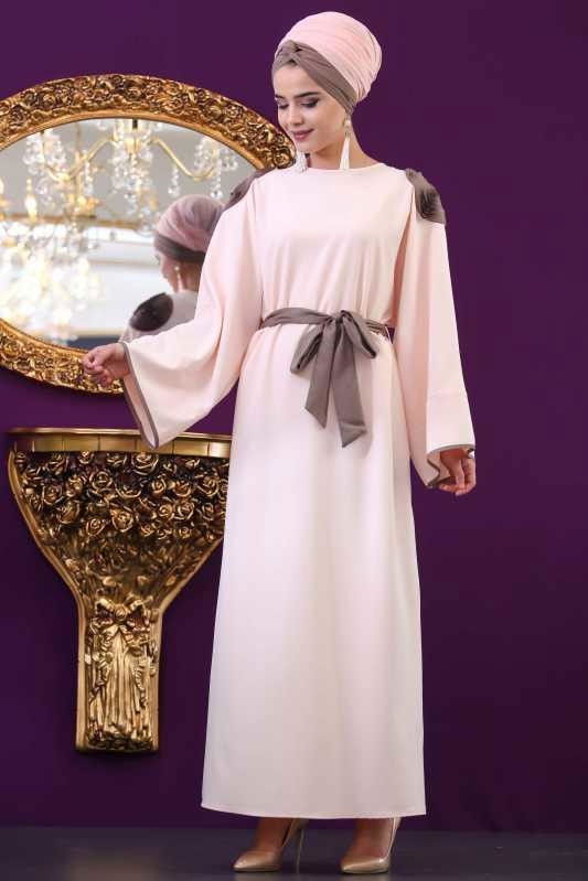 Elbise Siyah Pembe - 1033 PEMBE