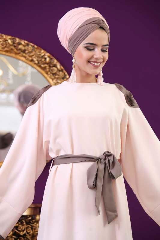 Elbise Siyah Pembe - 1033 PEMBE