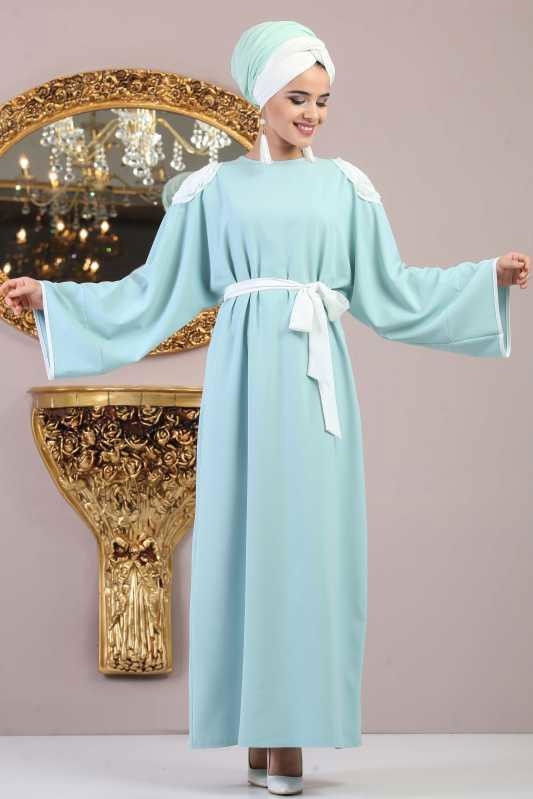 Elbise Siyah Yeşil - 1033