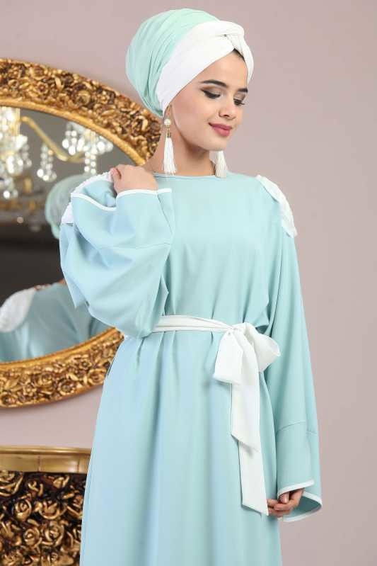 Elbise Siyah Yeşil - 1033