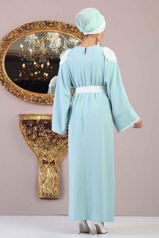 Elbise Siyah Yeşil - 1033