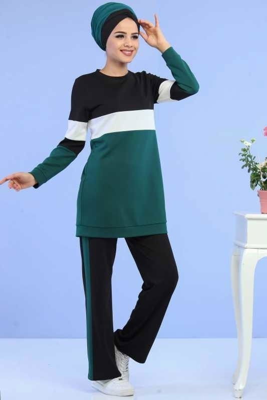 Spor Tunik Pantolon Kombin Zümrüt - 02 6731 Yeşil - 6731