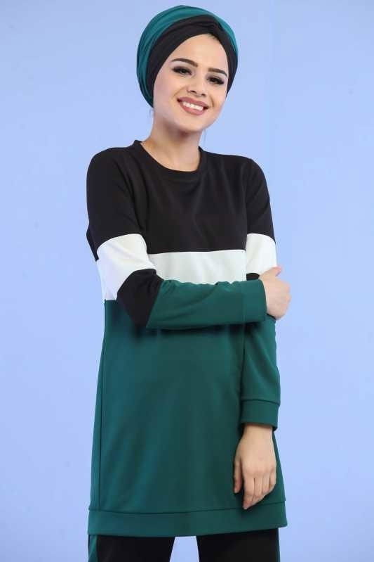 Spor Tunik Pantolon Kombin Zümrüt - 02 6731 Yeşil - 6731