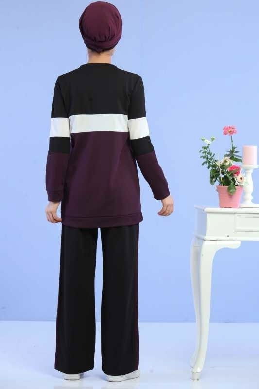 Spor Tunik Pantolon Kombin Mor - 02 6731 Mor - 6731 MOR