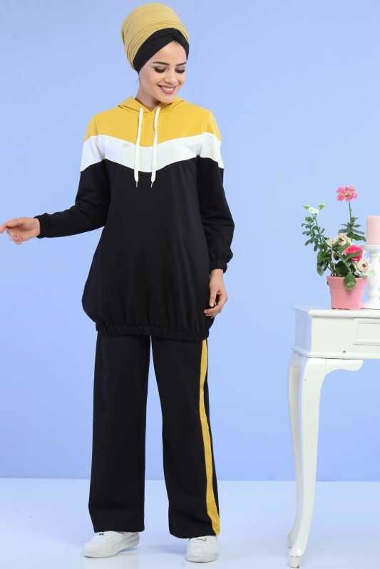 Tunik Pantolon Kombin Sarı - 02 6690 Sarı - 6690 Sarı