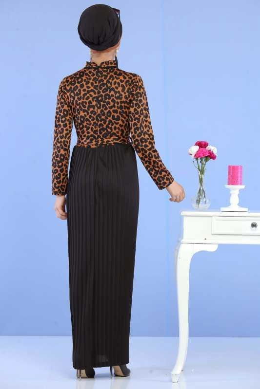 Leopar Desen Elbise Haki Taba - 6767 TABA